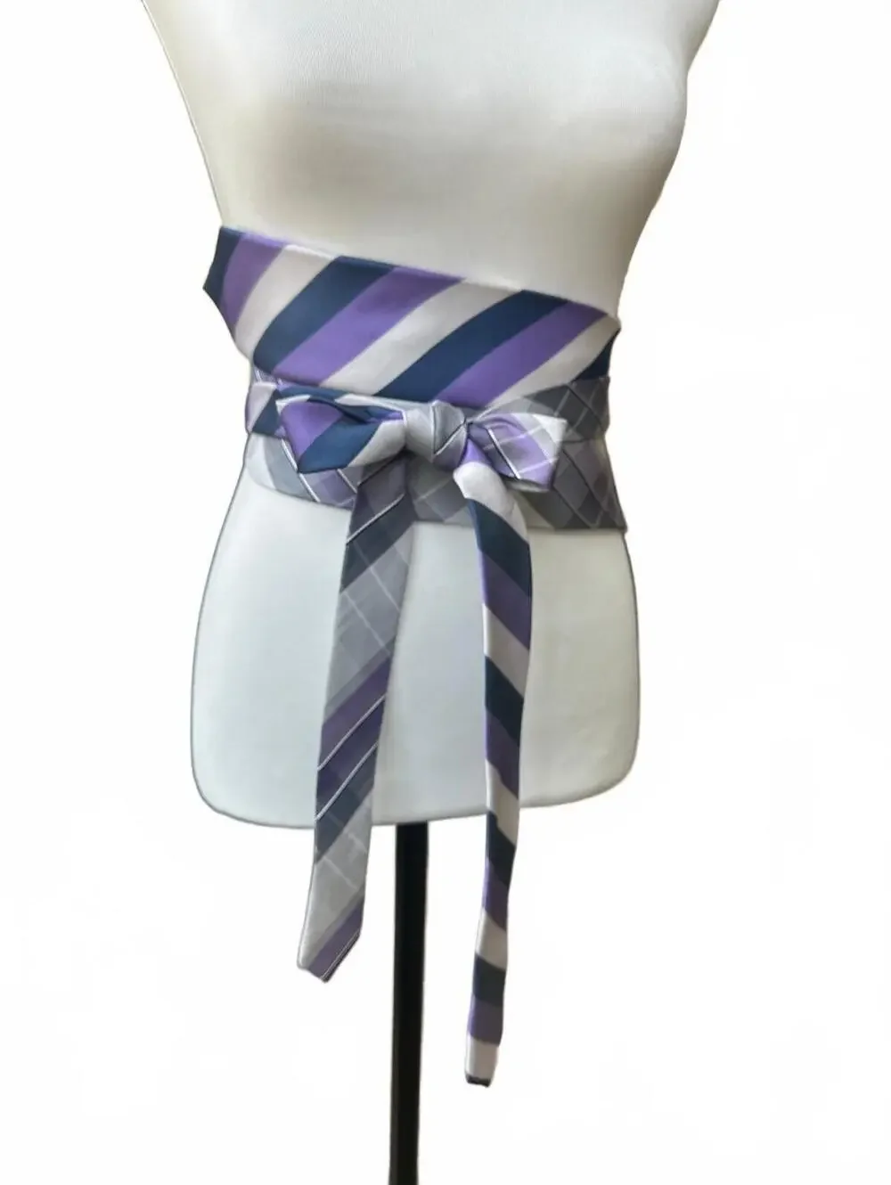 Upcycled Silk Necktie Obi Belt | Handmade Corset Style Belt | One-of-a-Kind | OS